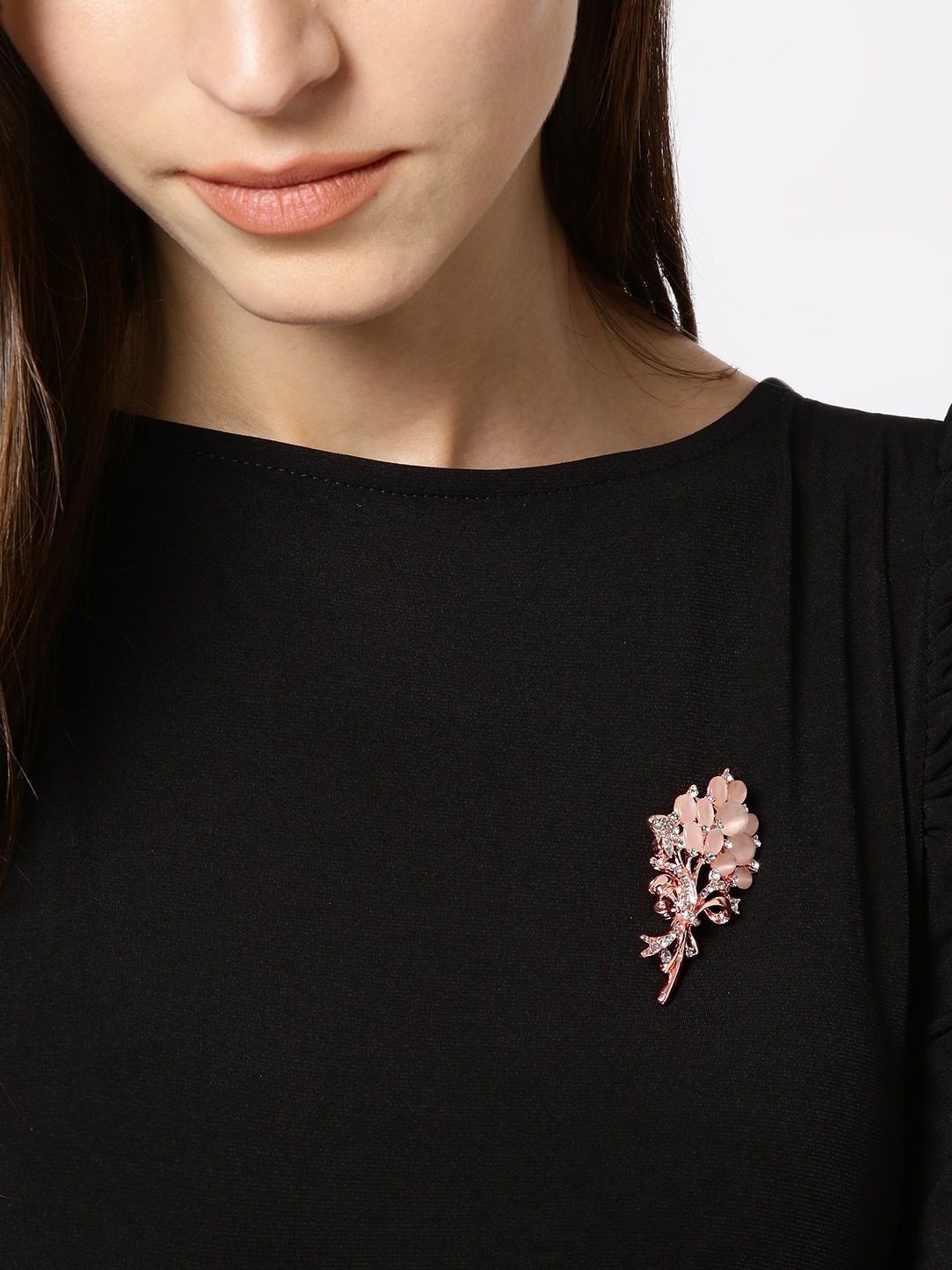 YouBella Jewellery Latest Stylish Crystal Unisex Floral Shape Brooch for Women/Girls/Men